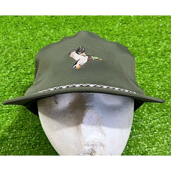 Poncho Outdoors Duck Hat Snapback Rope‎ Embroidered EUC Olive Drab Hunting. - Picture 2 of 6